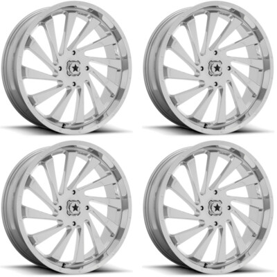 4 ATV/UTV Wheels Set 24in MSA M46 Blade Chrome 4/156 0mm 1KXP | eBay
