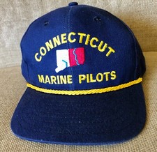 Vintage CONNECTICUT MARINE PILOTS SnapBack Hat - Barker Specialty - Made in USA