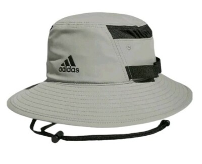 Adidas Mens Victory III Aeroready Sun Protect Bucket Hat Gray/Black Size  S/M