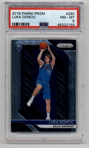 2018-19 Panini Prizm #280 Luka Doncic RC PSA 8 Rookie Base Mavericks LA Lakers
