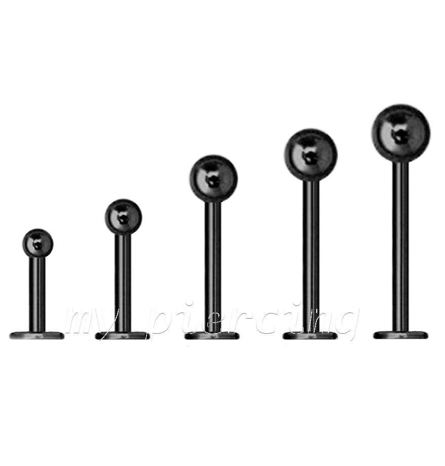 正規品 DimMoire Piercing肋骨BIG T Black 2pcs 18G 16G 14G Titanium Anodized Surgical Steel Labret Monroe