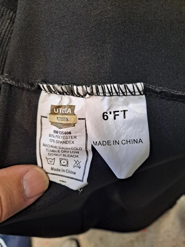 3 each 6ft Spandex Fitted  Rectangle Stretch Table Cover Wedding Party Black - Image 2 of 3