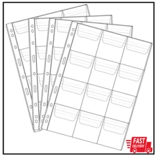 12 Pocket Coin Pages, 10 Sheets Plastic Coin Holders Stamp Collector Supplies fo