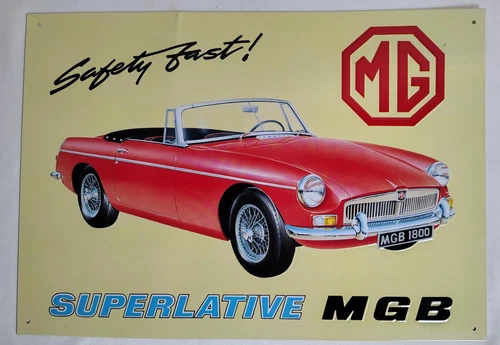 MG Vintage Tin Advertisement Sign From 1990s