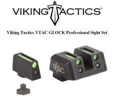 Viking Tactics VTAC Fiber Sights Set for Glock Pistols GREEN Front / GREEN Rear