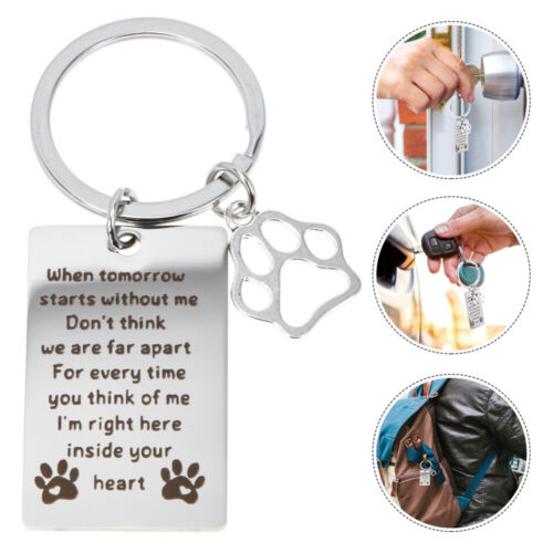  2 Pcs Couple Jewelry Dog Remembrance Gift Pet Keychain Bags - Picture 1 of 12