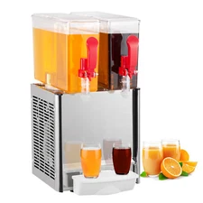 Commercial Cold Beverage Ju-ice Dispenser Frozen Ice Drink 5.28 Gal 2 Tanks