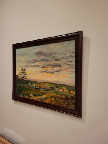 vintage oil painting signed by jean b. egan framed late view in amish country pa - Picture 15 of 18