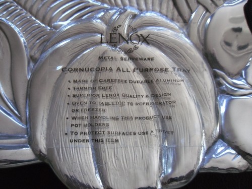 Cornucopia Lenox All Purpose Tray silver Metal Serveware platter - Brand New BOX - Picture 5 of 10