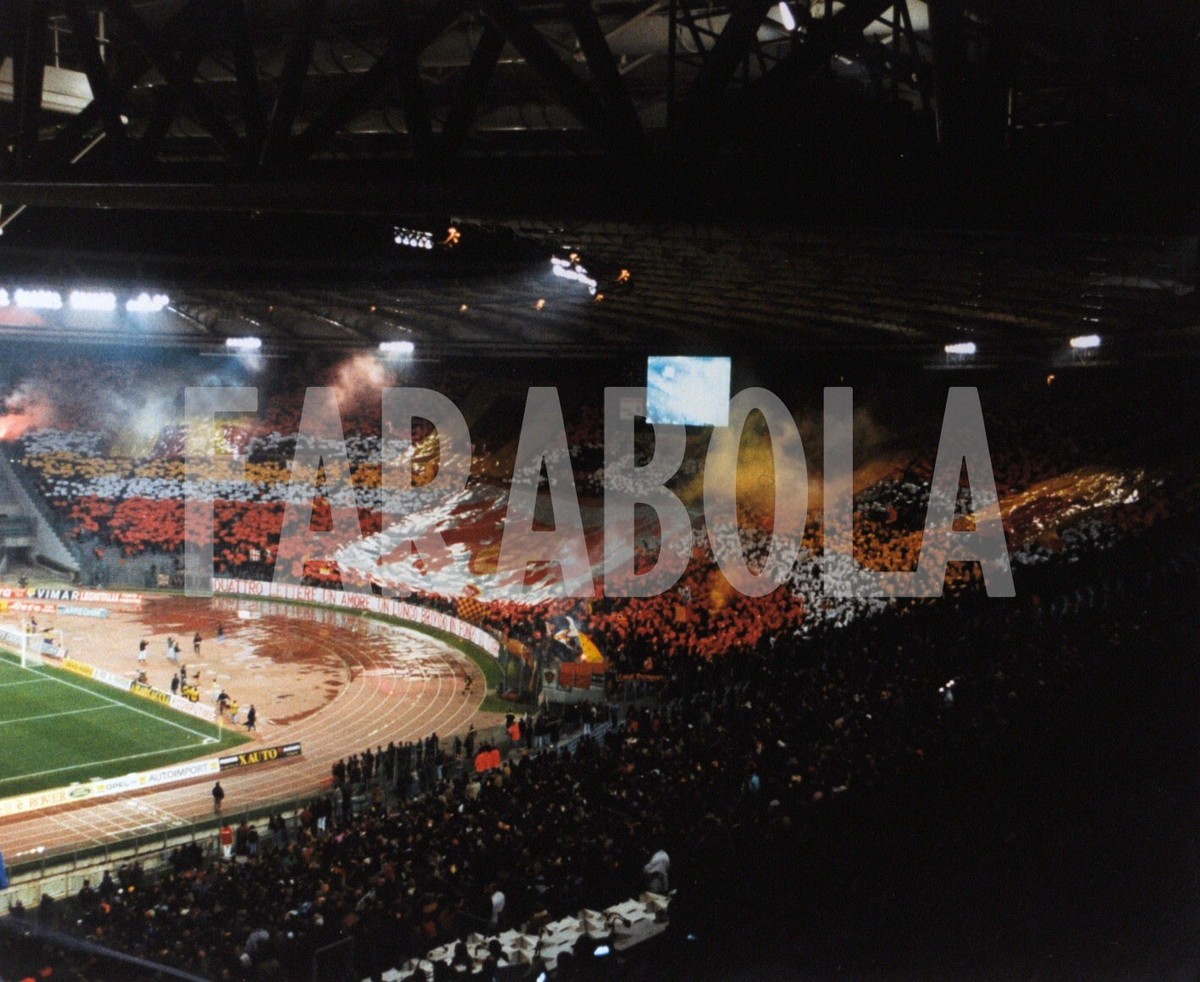 Foto vintage de archivio Fútbol Serie A 1997-98 As Roma, Fan Curva Sur