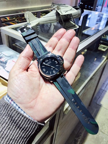 CAMO Elite Silicone Camouflage Watch Straps For PAM Panerai, Pre-V Buckle by LBS - Picture 8 of 25