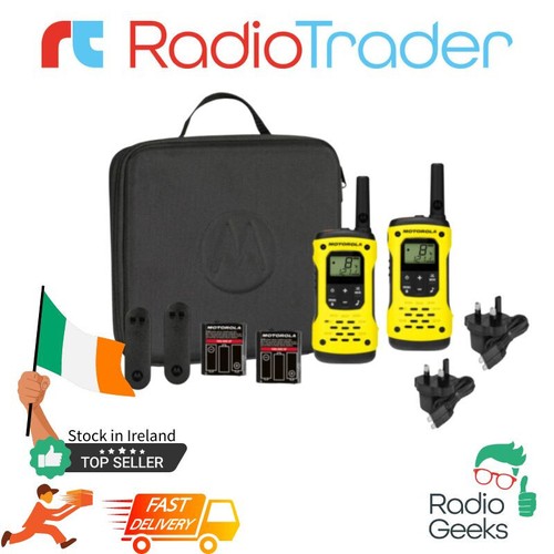 Motorola Talkabout T92 H2O - Lot De 2 Talkies-Walkies Étanches IP67 | Portée 10 Km, Flottant, Lampe SOS, Parfait Pour Randonnée, Bateau, Camping