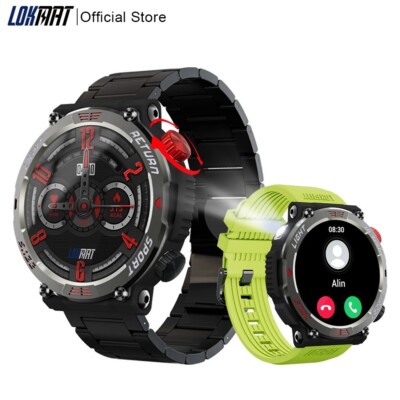 Smart Watch Fitness Tracker  Waterproof Flashlight Bluetooth LOKMAT ZEUS 5 PRO