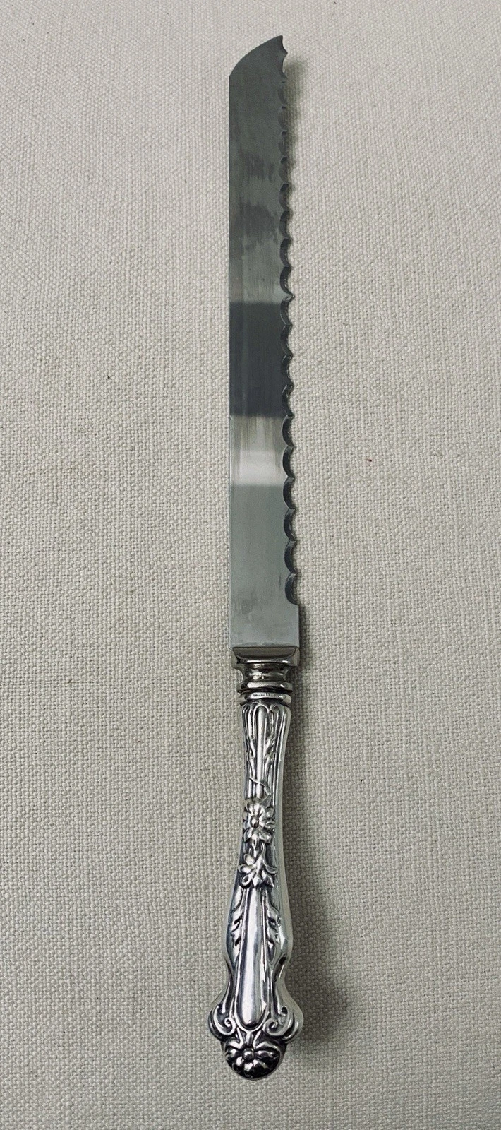 Vintage Reed & Barton Tiger Lily Sterling Silver Handle Serrated Knife