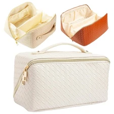 Travel Cosmetic Bag Large Makeup Bag Women Portable PU Leather Toiletry Bags