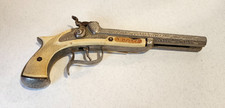 Vintage 1950's Hubley Pirate Toy Pistol Double Barrel Cast Iron 9" Cap Gun