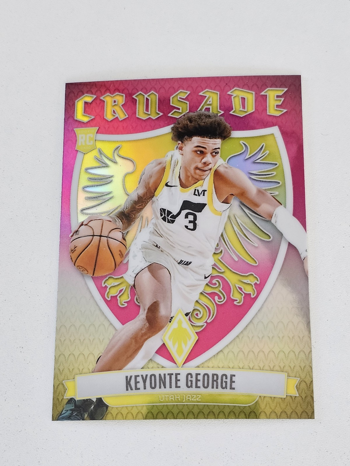 2023-24 Panini Phoenix #20 Keyonte George Pink Crusade 30/99 RC Utah Jazz Rookie
