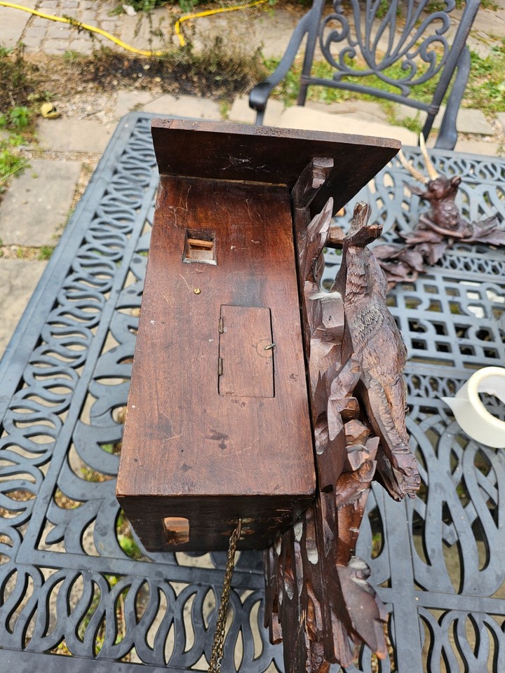 LARGE Antique black forest cuckoo clock for restore LOVELY running and