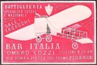ES10070 Advertising poster stamps: Bar Tobacco shop- Italy -Aviation- RR -defect