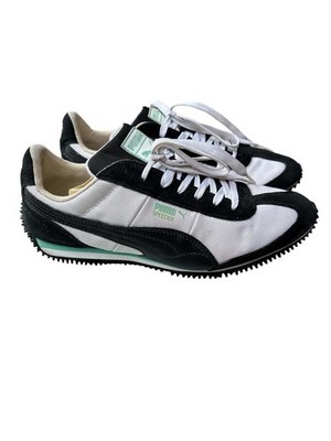 Puma Speeder Mesh Women s Sneakers Size 8.5 Black White Green Retro Runner