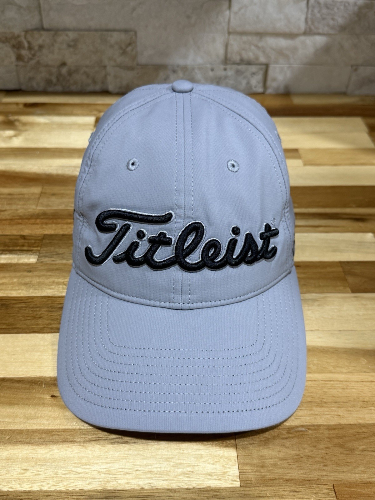 Titleist Pro V1 Golf Hat Gray Adjustable FJ Logo PAPA Script Embroidered Cap