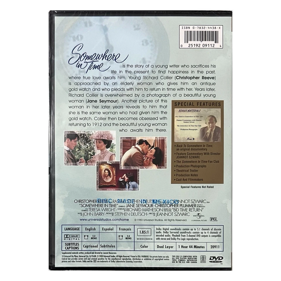 Somewhere In Time (DVD, 1980) Collector’s Edition - NEW SEALED - Image 2 of 3