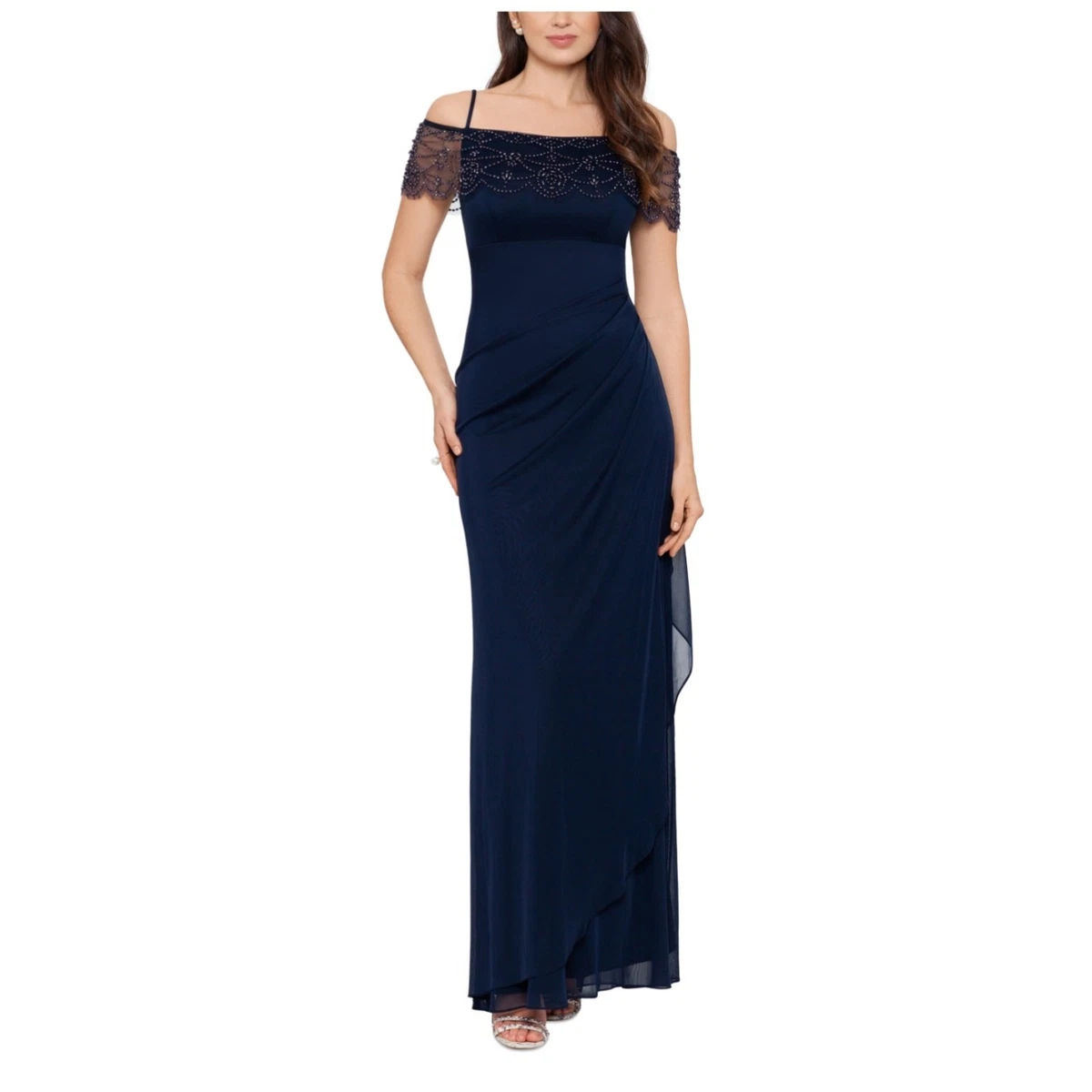 sachin and babi light blue dress Xscape Sleeveless Printed Chiffon Dress in Green main image 1