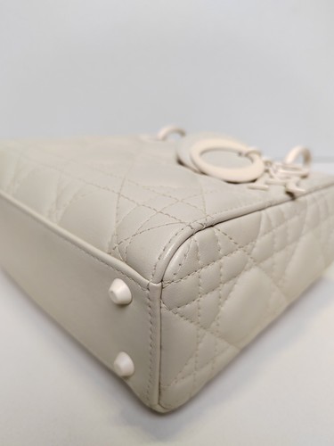 Dior Lady Dior Mini Top Handle Tote Bag Matte White Leather Cannage[Duties Paid] - Picture 18 of 20