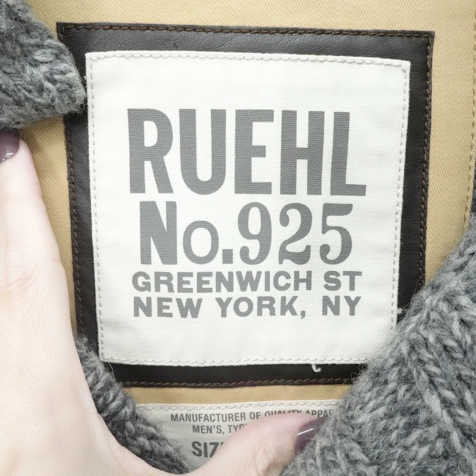 Suéter Ruehl No.925 Para Hombres Gris Medio Lana Mezcla Cachemira Mantón Botón Informal Foto 3 de 4