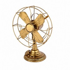 Vintage Fan Model Distressed Decorative Fan Antique for Shelf, Cafe, Collectors