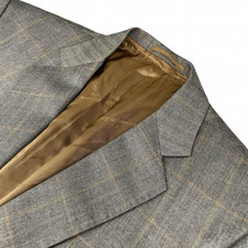 Ermenegildo Zegna Men's Bespoke 100 Wool Blazer Gray/Brown Plaid 42R US