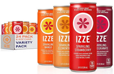 IZZE Sparkling Water Juice Beverage Blend Dawn Variety Pack Mango Clementine