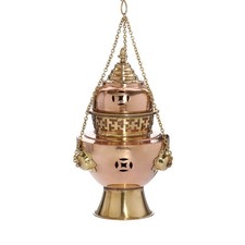 Bazylika Obrotowy kadzidło Miedź Ręcznie robiona dekoracja Ezoteryka złota brązowa nowa 1556