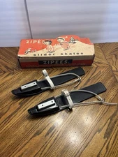 Vintage 1957 Made In USA Zipees Slider Skates In Original Box Black