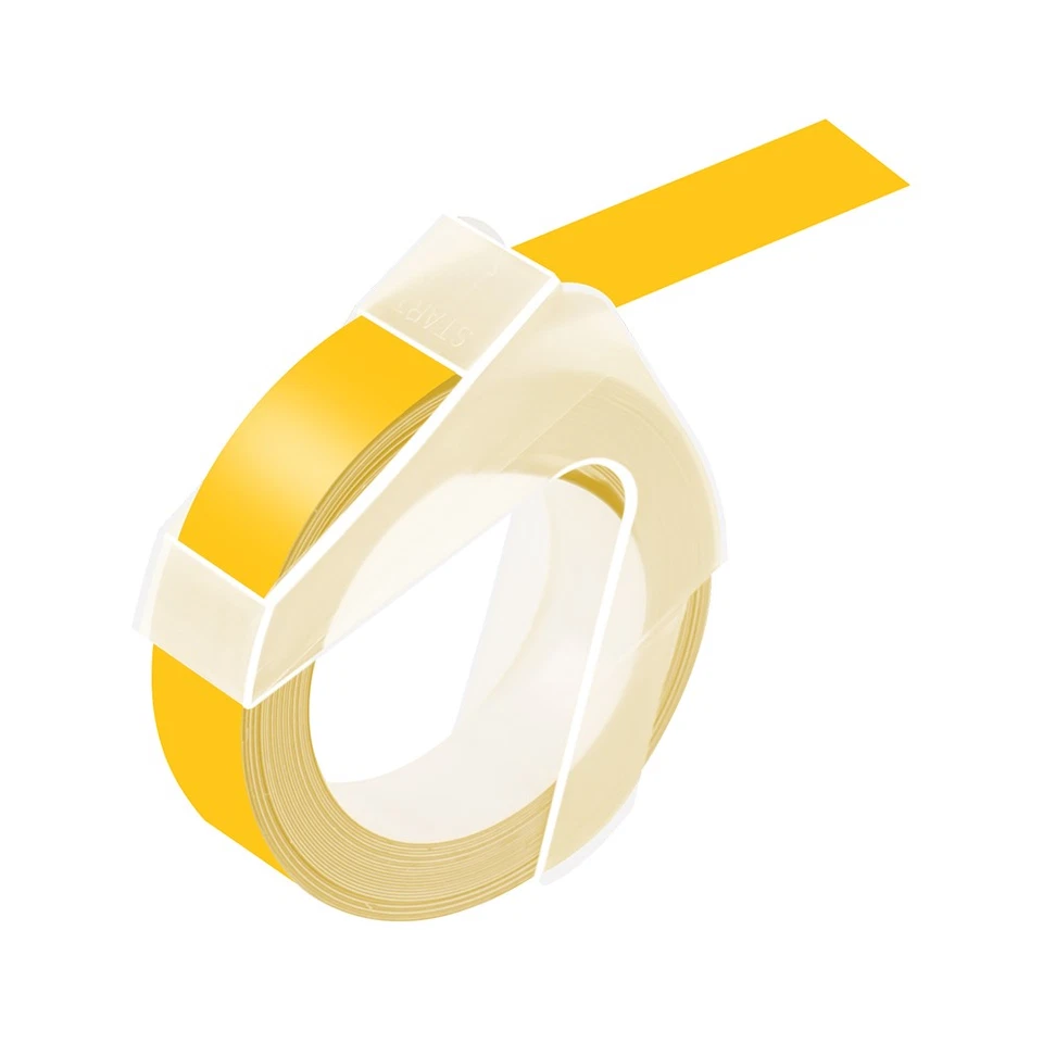 5PK Compatible for Dymo 521208 Label Tape 1/2" 3D Emobssing White on Yellow - Image 2 of 4
