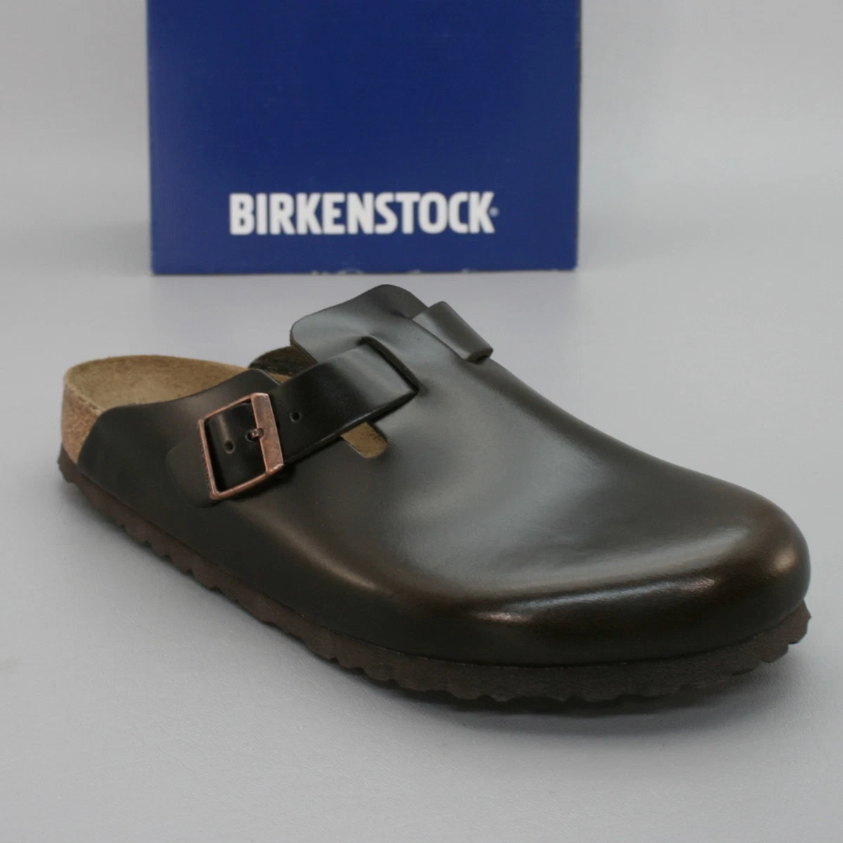 Unisex Birkenstock Size 44 Slip-On Clogs in Dark Brown Leather Birkenstock Boston Chunky Women main image 2