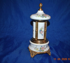 Vintage Carousel Lipstick/Cigarette Holder Music Box with Floral & Butterflies