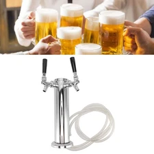 Stainless Steel Tower Brass Faucet Dual Faucet Double Tap Beer Tower Dispenser