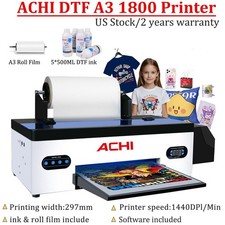 DTF 1800 A3 Printer Direct to Film T-shirt Cloth Flatbed Heat Transfer INK US
