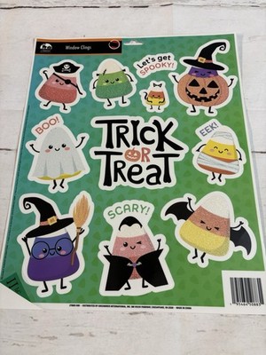 Trick or Treat HALLOWEEN Window Clings Cute Candy Corn Dressed Up