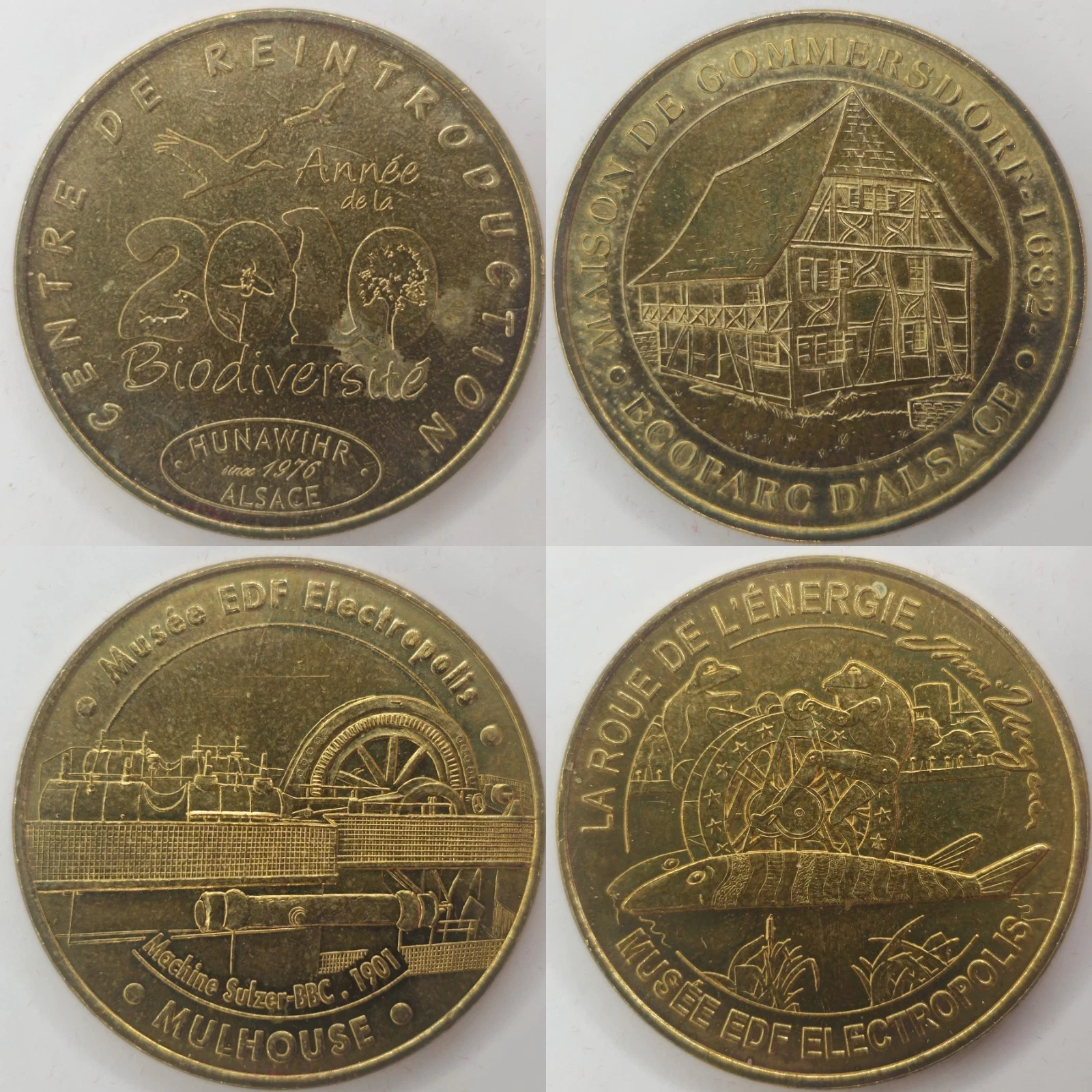 Haut-Rhin 68 - Lot Jetons Touristiques Médailles Souvenirs Monnaie de Paris