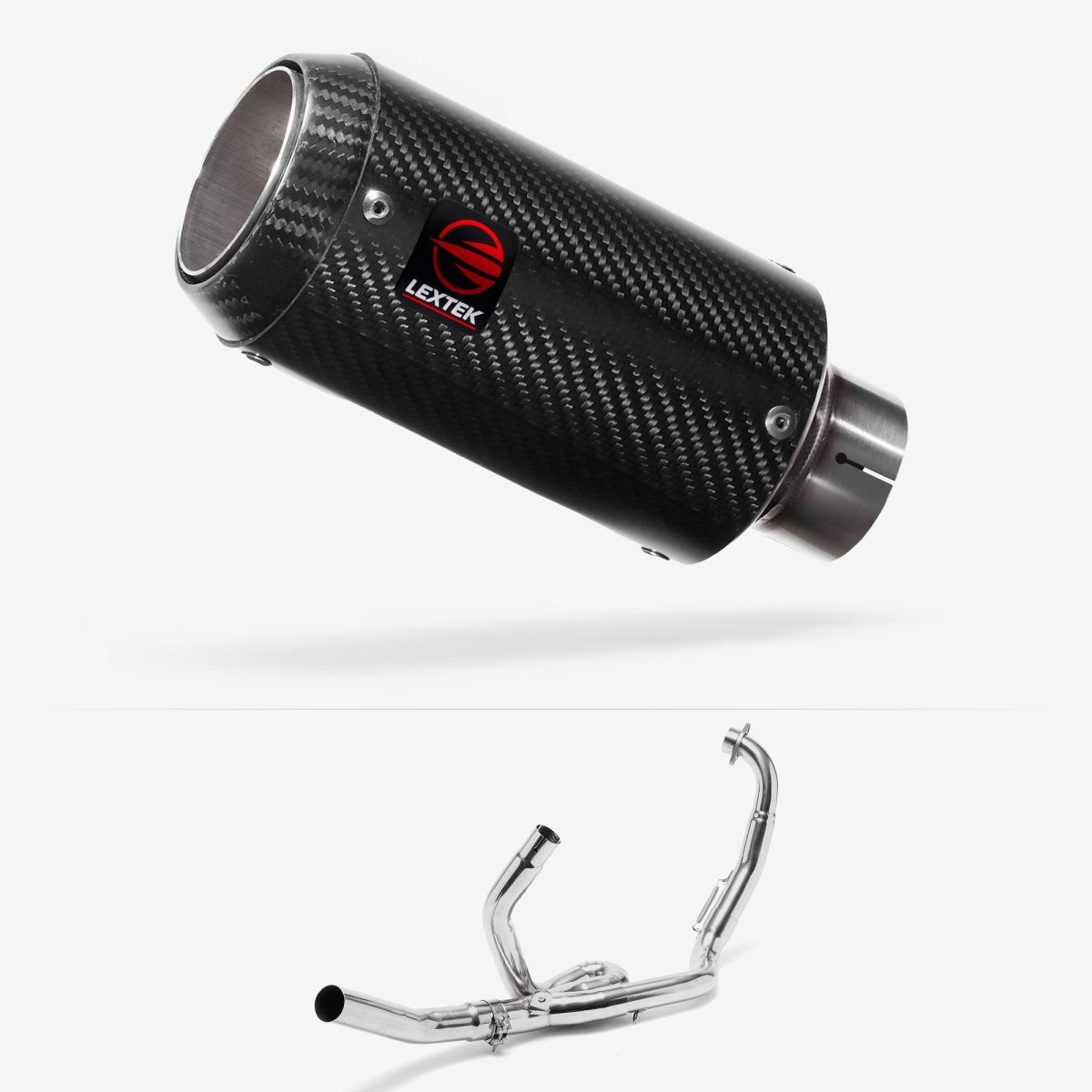 Lextek Carbon Fibre CP8C 150mm Exhaust System for Suzuki SV650 (99-02) Silencer