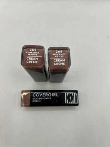Lot Of 3 COVERGIRL EXHIBITIONIST CREME LIPSTICK 'ROMANCE MAUVE' #265