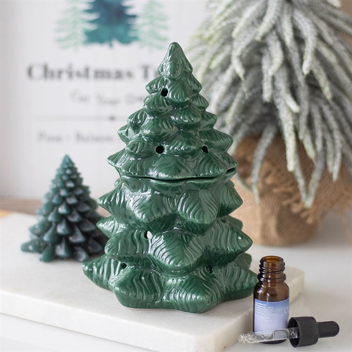 Green Fir Christmas Tree Oil Burner and Wax Warmer