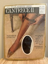 Cantrece II Stockings 100 Nylon Seamless Sheer Off Black Size C 10 1/2 - 11 NEW