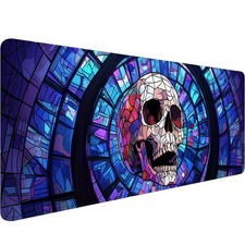 Gothic Skull Desk Pad Mouse Fantasy Blue 11.8"L x 31.5"W,