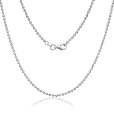 Sterling Silver 2mm Diamond Cut Moon Bead Chain