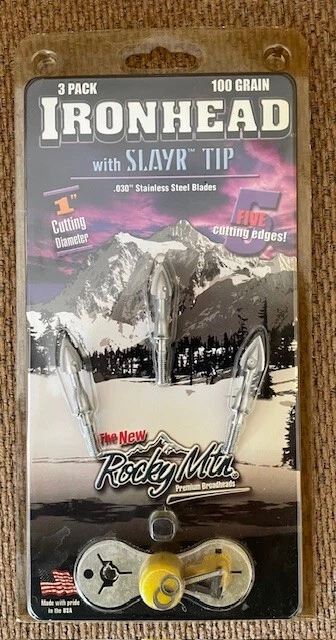 4 paquetes de 3 cabezas anchas Rocky Mtn Ironhead - 100 granos, 1" de diámetro, hechas en EE. UU. Foto 2 de 4