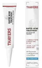 Thayers Rapid Acne Treatment 10% Sulfur Niacinamide Glycolic Acid .68oz 11/26