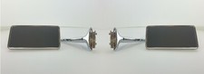 Pair Universal Rectangle Stainless Steel Peep Mirrors - Long Arm Style